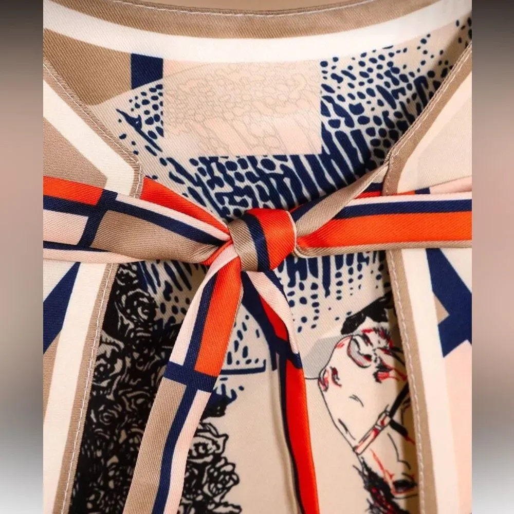 Decorative Sailor Collar Tie-Front A1562